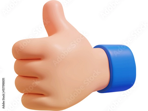Fototapeta An isolated hand showing a positive thumbs up gesture, symbolizing success and approval