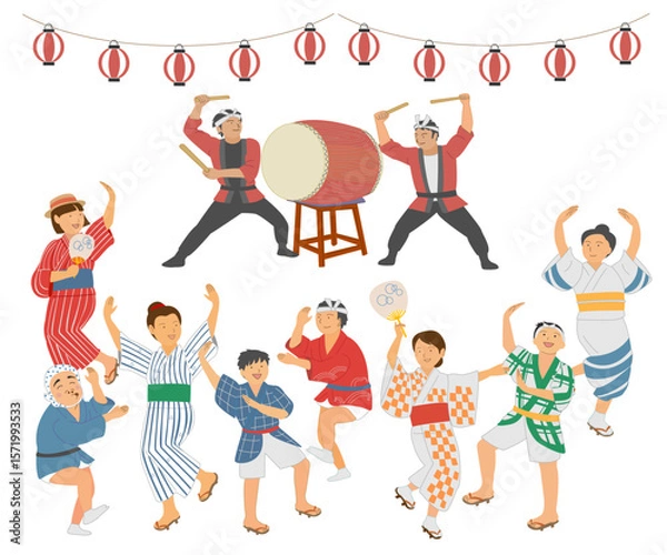 Obraz 盆踊り　日本の祭り