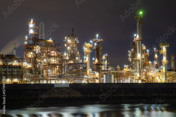 Obraz 三重県四日市市　四日市コンビナートの風景