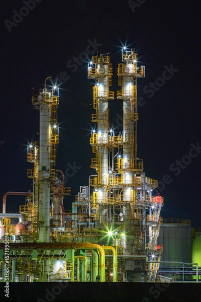 Obraz 三重県四日市市　四日市コンビナートの風景