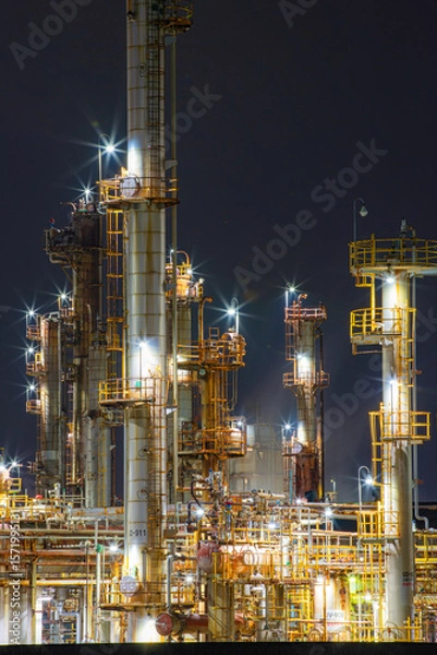 Obraz 三重県四日市市　四日市コンビナートの風景