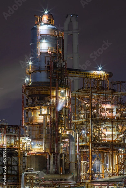 Obraz 三重県四日市市　四日市コンビナートの風景