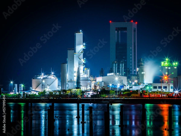 Obraz 三重県四日市市　四日市コンビナートの風景