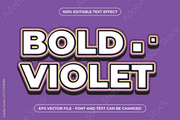 Obraz Bold Violet Editable Text Effect – 3D Modern Typography Vector