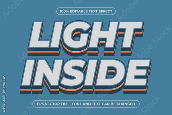 Obraz Light Inside Editable Text Effect – Bold 3D Modern Vector Typography