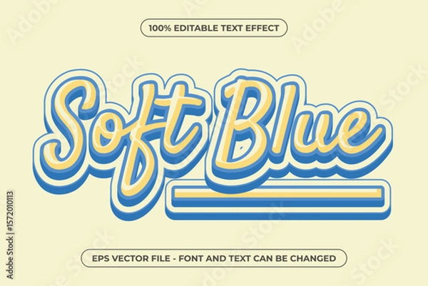 Obraz Soft Blue Editable Text Effect – Modern 3D Layered Script Style
