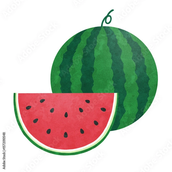 Obraz 夏にピッタリのスイカのイラスト