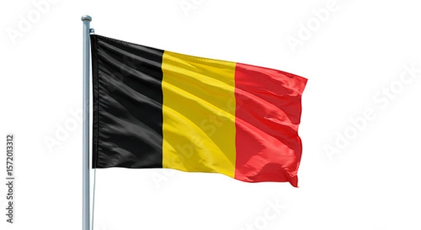 Fototapeta Belgium flag waving in the wind national symbol of belgium belgian pride patriotic belgian colors