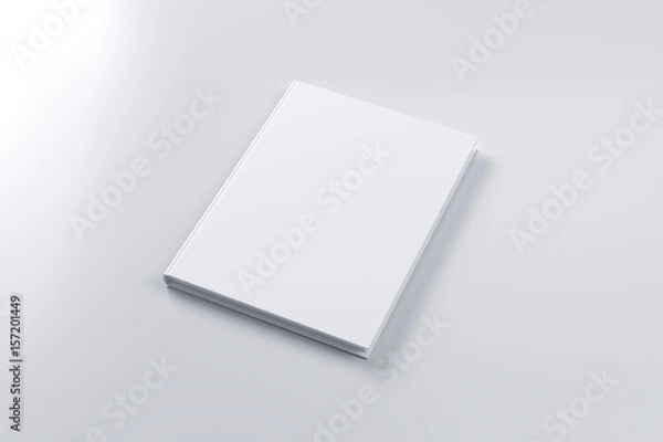 Fototapeta Closed blank book mock-up on the white background.