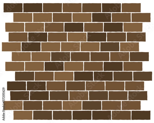 Obraz 手描き風茶系レンガのパターン