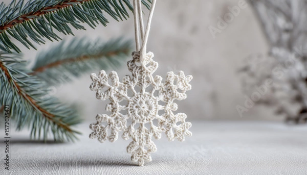 Fototapeta Handmade minimalist snowflake