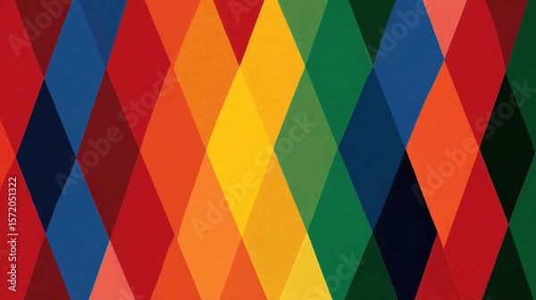Fototapeta Overlapping Diamond Pattern: Vibrant Abstract Geometric Design