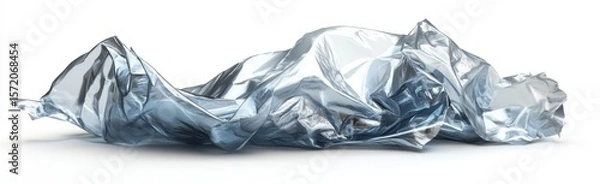 Obraz Crumpled Foil on White Background