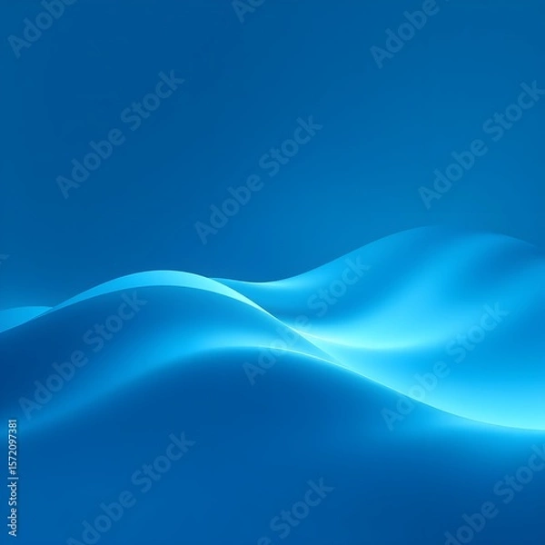 Fototapeta Blue Digital Dunes / 파란 디지털 언덕 곡선