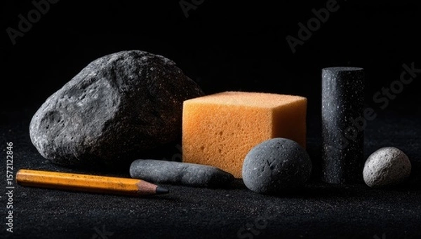 Fototapeta Still life of textured objects