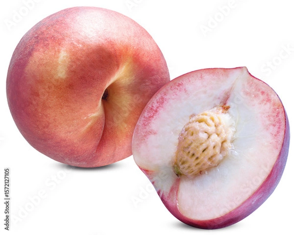 Obraz Hakuho pink Peach on white background, Peach premium fruit isolate on white with clipping path.