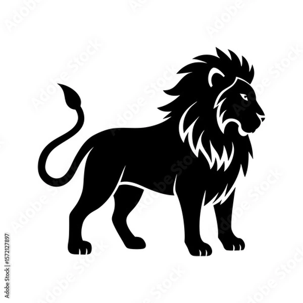 Obraz Majestic lion silhouette vector art for design projects