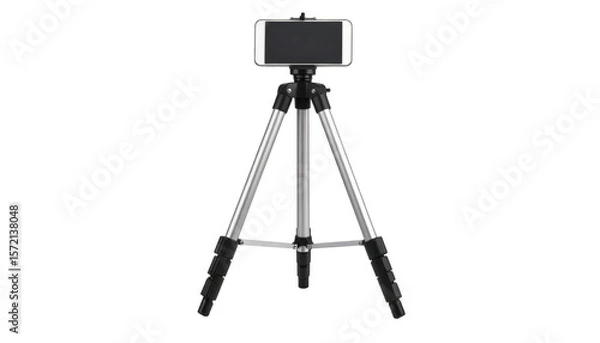 Obraz Mobile phone tripod studio shot isolated on transparent background