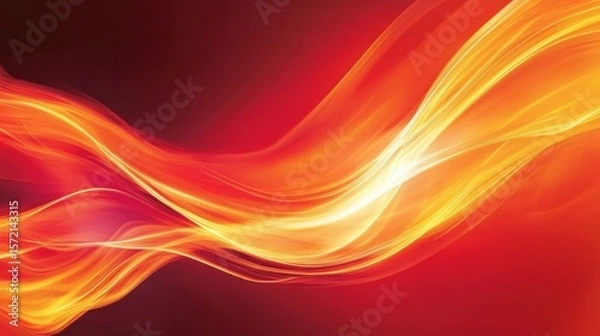 Fototapeta A fiery abstract design with bold streaks of red, orange, and yellow, flowing across the scene in sweeping waves of color, creating an intense, passionate backdrop