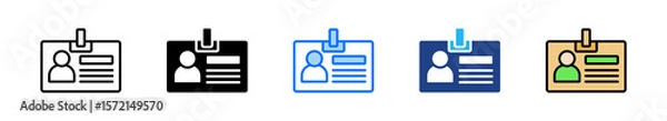 Obraz Id Card Icon Set Multiple Style Collection
