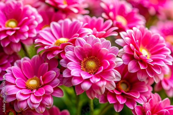 Fototapeta Stunning Macro Shot of Pink Chrysanthemums in Full Bloom, Created with AI Generative