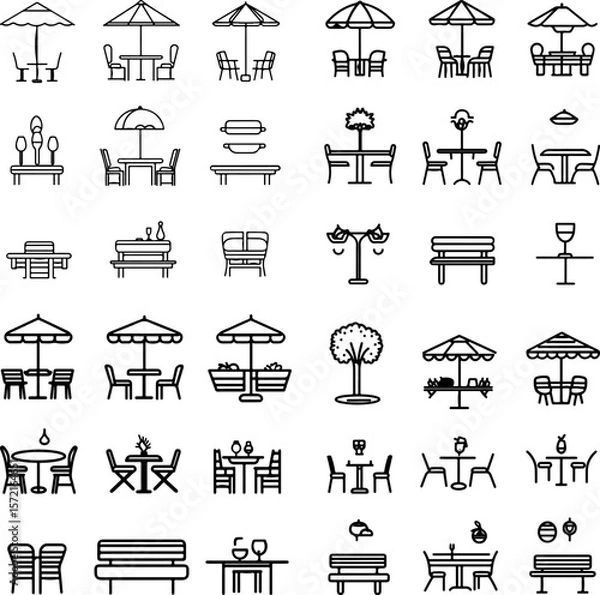 Fototapeta outdoor dining set icons, patio dining set, garden dining set, backyard dining, dining table set, outdoor table and chairs, weatherproof furniture, alfresco dining, balcony dining set,