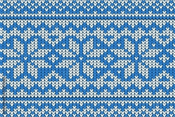 Obraz Knitting Christmas vector background snowflakes