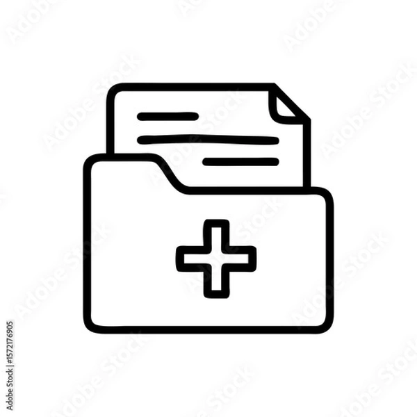 Obraz Medical report folder with documents inside, concept of icon  