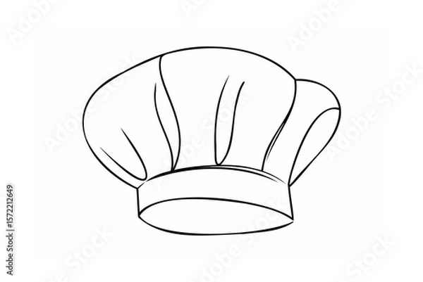 Obraz Chef hat outline toque blanche cooking hat