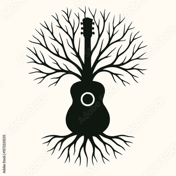 Fototapeta Bird on branch vector illustration with leaf design silhouette