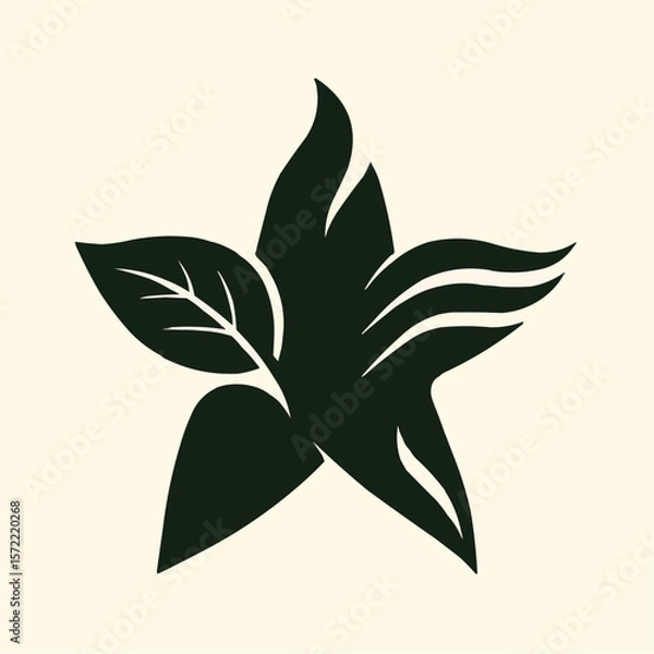 Fototapeta Abstract floral design featuring a vector illustration of a leaf, symbolizing nature, growth, and eco-friendly elements