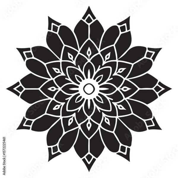 Fototapeta Abstract floral vector illustration with decorative flower pattern and colorful ornamental elements