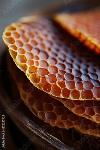 Fototapeta Close-up of honeycombs, stacked