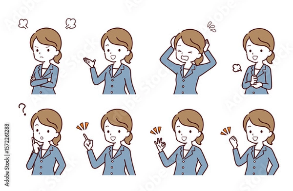 Fototapeta スーツを着たビジネスパーソンのイラスト素材