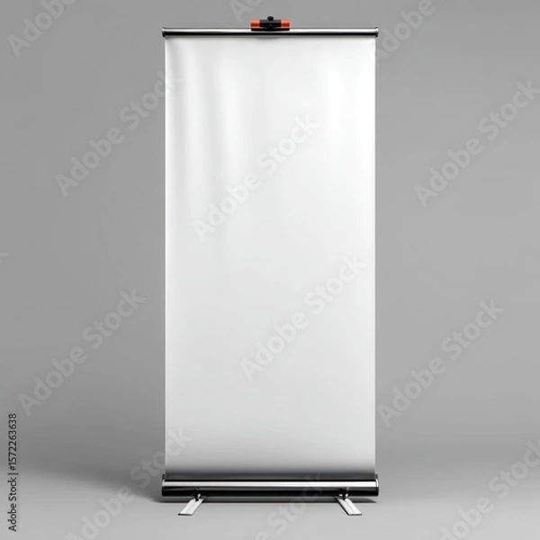Fototapeta Roll-up stand mockup for local marketing, perfect for showcasing business products and services.