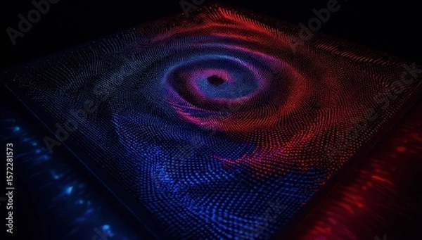 Obraz 3D LED panel featuring nebula swirls in rich blue and red, with a glowing visual effect.