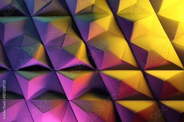 Obraz 3D LED wall panel with a smooth transition from violet to yellow, providing a subtle light shift.