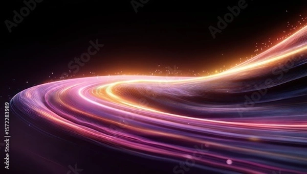 Obraz LED Wall Panel with bright streaks of cosmic winds creating a dynamic and flowing effect.