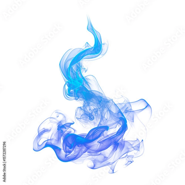 Fototapeta Blue mysterious flame effect on transparent background

