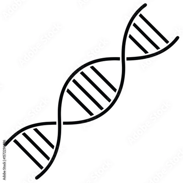 Obraz DNA Double Helix Strand Icon Design for Science Biology and Medical Illustrations