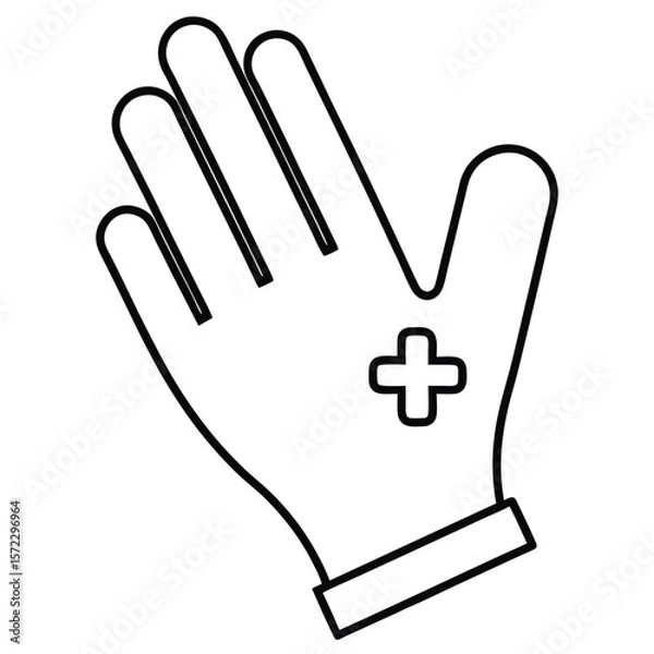 Obraz Single upright medical glove icon design for healthcare and safety related projects