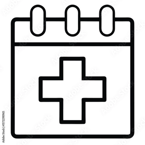 Obraz Medical Calendar Icon Design with Cross Symbol for Healthcare Scheduling and Appointments