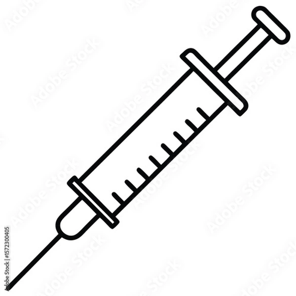 Obraz Simple Syringe Needle Icon Design for Medical Healthcare or Vaccination Concepts