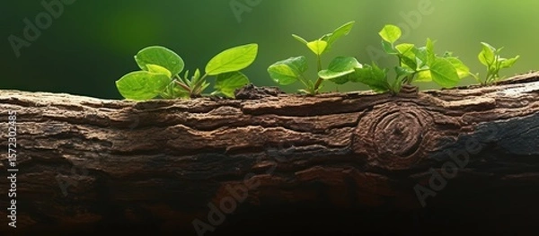 Obraz New life concept green plant sprout growing from soil in the garden