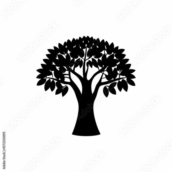 Obraz creative Silhouette simple Ficus (Fig Tree) Vector Illustration