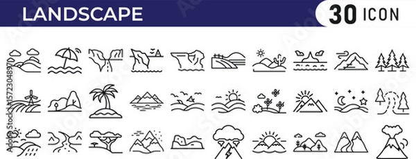 Fototapeta Landscape icon set