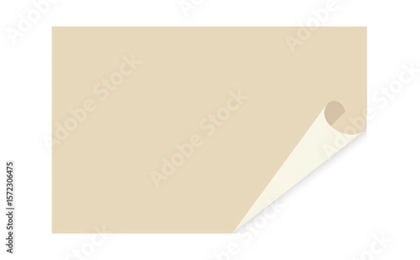 Obraz めくれた紙のシンプルなイラスト素材