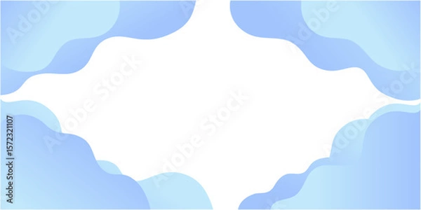 Obraz 雲形の水色のグラデーションの背景イラスト