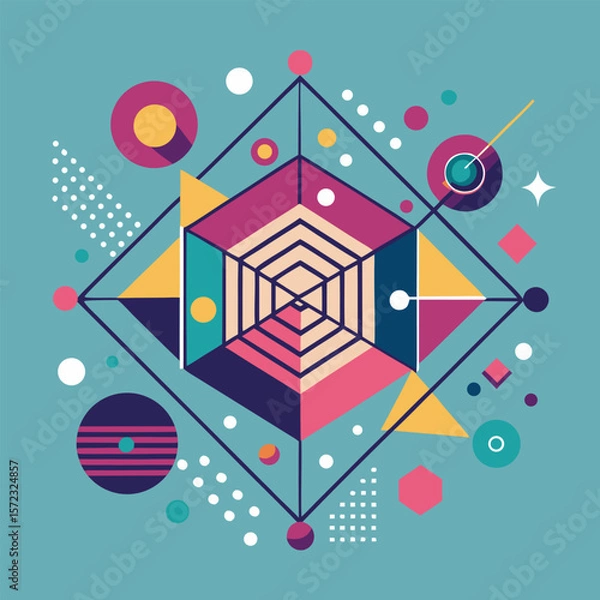 Fototapeta Abstract simple geometric vector seamless pattern with gold line texture on white background. Light modern simple wallpaper, bright tile backdrop, monochrome graphic element