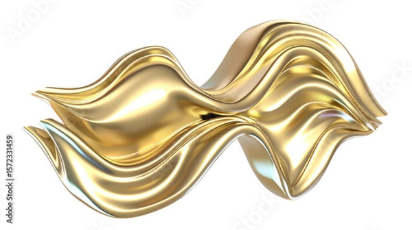 Obraz Dynamic Golden Wave Design Flowing With Elegance And Smooth Curves On A Transparent Background